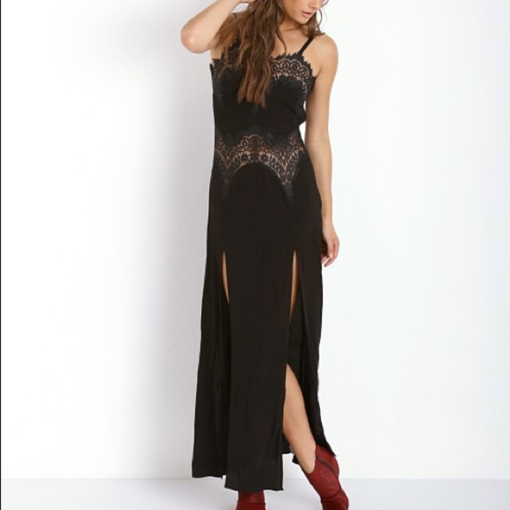 For Love & Lemons Bourbon Lace dress: Black Small